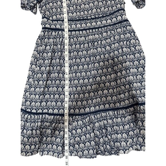 Scotch Soda Maison Scotch Tiered Dress Ladder Lace Navy White Women Size L - Picture 6 of 10